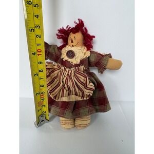 Unbranded Rag Doll Unisex 6" Red Plaid Excellent Primitive Folk Art Ornament